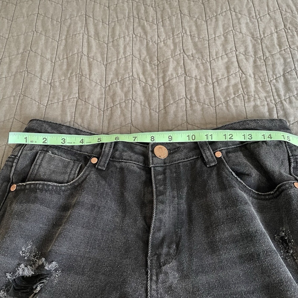 Signature8 Womens Black Jeans Medium Distressed‎ Frayed Fringe Hem - Picture 7 of 9